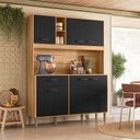 Ver imagem 2 de Cozinha Compacta Erva Doce 140 6 Portas 1 Gaveta Freijó/preto Esfera - Nicioli