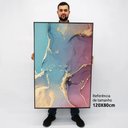 Ver imagem 2 de Quadro Decorativo em Canvas Abstrato Mármore Luxe Perolado TaColado Borda Infinita 120 x 80cm