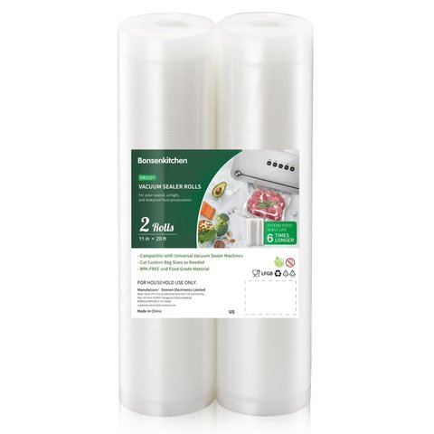 Rolos para Seladora a Vácuo Bonsenkitchen, 2 Unidades 28cm X 6m, Bpa-free