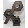 Kit 03 Nichos De Chão Playground Arranhador Gatos Hexagonal Cor Escurecido - 1