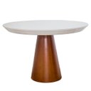 Ver imagem 3 de Conjunto Mesa Sala Jantar Laqueada Redonda 1.20 Mt com 4 Cadeiras de Madeira Design Ferrugine