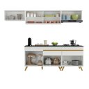 Ver imagem 4 de Armário de Cozinha Completa 260cm Veneza Multimóveis V3710 Branco/Dourado