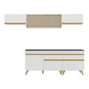 Ver imagem 3 de Armário de Cozinha Completa 260cm Veneza Multimóveis V3710 Branco/Dourado