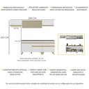 Ver imagem 6 de Armário de Cozinha Completa 260cm Veneza Multimóveis V3710 Branco/Dourado