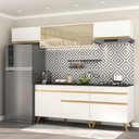 Ver imagem 7 de Armário de Cozinha Completa 260cm Veneza Multimóveis V3710 Branco/Dourado