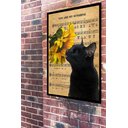 Ver imagem 2 de Quadro Decorativo Gato Preto Girassol Sunchine - 70x50cm:moldura Branca