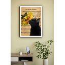 Ver imagem 1 de Quadro Decorativo Gato Preto Girassol Sunchine - 70x50cm:moldura Branca