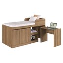 Ver imagem 4 de Cama de Solteiro Alta com Escrivaninha e 2 Portas para Colchão 188x78cm Multimóveis Cr40149 Mel