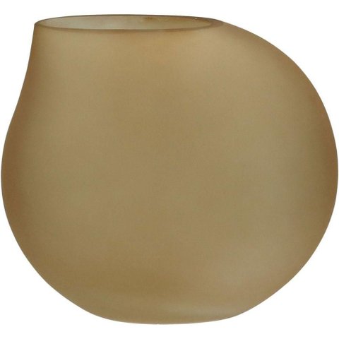 Vaso Decorativo Enfeite Casa Gota Home&co Vidro 17x10x20cm Âmbar