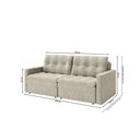 Ver imagem 2 de Sofá Cama 3 Lugares Casal 2,20 Mts Linho Nayla Matrix Cor:linho Grosso Bege