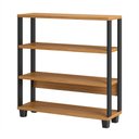 Ver imagem 4 de Estante para Livros 4 Prateleiras Estilo Industrial em Mdf F23 Freijó Preto Fosco Dalla Costa