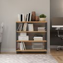 Ver imagem 1 de Estante para Livros 4 Prateleiras Estilo Industrial em Mdf F23 Freijó Preto Fosco Dalla Costa