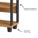 Ver imagem 3 de Estante para Livros 4 Prateleiras Estilo Industrial em Mdf F23 Freijó Preto Fosco Dalla Costa
