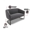 Ver imagem 3 de Sofá Namoradeira e 2 Poltronas Base Industrial Preto Stella Bouclê D03 - D'Rossi Cor Grafite