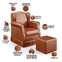 Ver imagem 4 de Poltrona De Amamentação Com Balanço E Puff Elisa P02 Couríssimo Camel - Lyam Decor