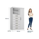 Ver imagem 5 de Guarda Roupa 2 Peças 1 Guarda Roupa + 1 Cômoda Qc128 Branco Santos Andirá