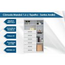 Ver imagem 3 de Guarda Roupa 2 Peças 1 Guarda Roupa + 1 Cômoda Qc128 Branco Santos Andirá