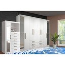 Ver imagem 1 de Guarda Roupa 2 Peças 1 Guarda Roupa + 1 Cômoda Qc128 Branco Santos Andirá