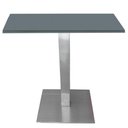 Ver imagem 1 de Mesa Quadrada Alpha Inox Prata 73,50 Cm (altura) Tampo Mdp Quadrado 80 Cm Grafito (larg)