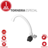 Torneira Cozinha Modelo de Parede Bica Alta Especial Pp 1/2'' e 3/4'' Cor Branco e Preto Durín - 2