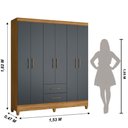Ver imagem 7 de Kit Guarda Roupa Casal Panamá e Cômoda Dhara - Freijó / Cinza
