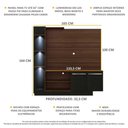 Ver imagem 3 de Estante com 3 Leds para TV até 55" Multimóveis Dallas FG3399 Madeirada/Preta