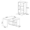 Ver imagem 4 de Mesa Escrivaninha em L Link e Estante Livreiro 45x81cm Lean A06 Branco - Mpozenato