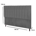 Ver imagem 3 de Cabeceira Estofada Cama Box Queen 160cm Chiara Suede Cinza