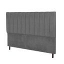 Ver imagem 1 de Cabeceira Estofada Cama Box Queen 160cm Chiara Suede Cinza