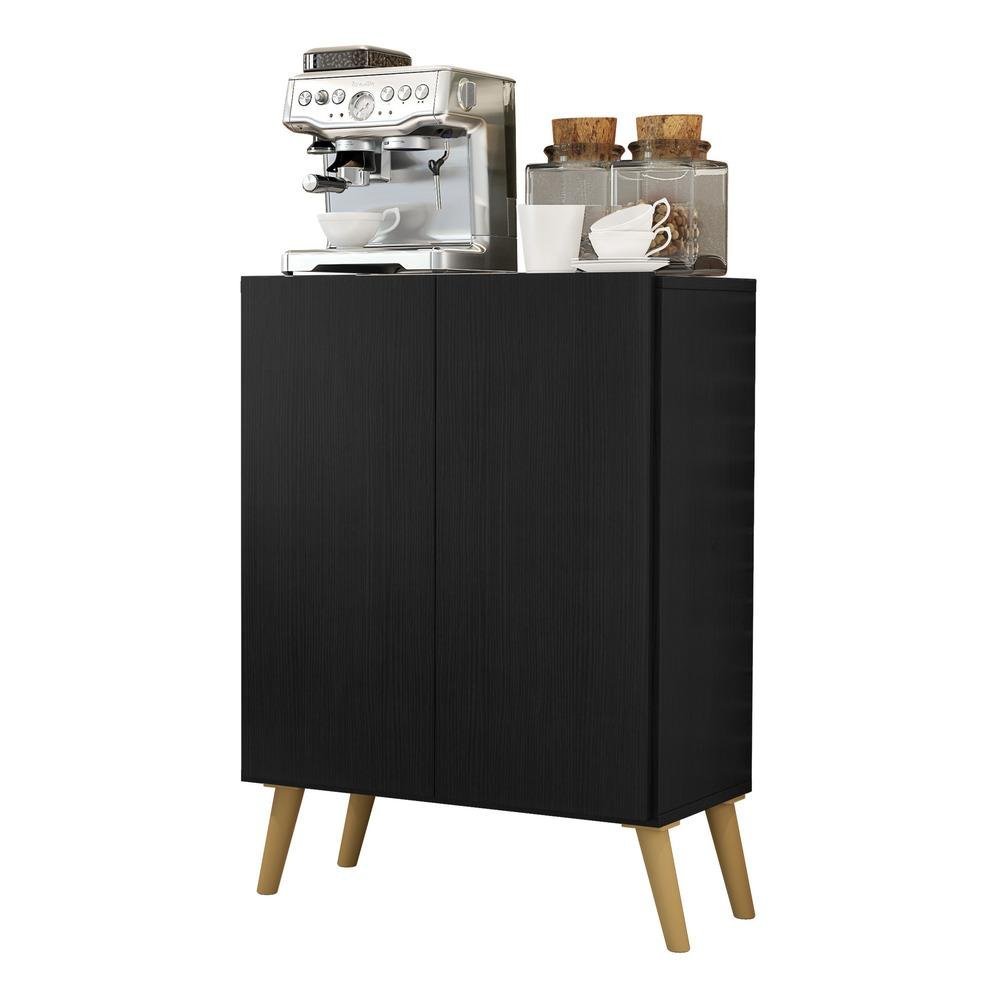 Aparador Buffet 2 Portas Retrô Veneza Multimóveis V3609 Preto/Natural é boa?