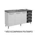 Ver imagem 4 de Balcão de Pia para Cozinha Bertolini Evidence em Aço com 3 Portas e 4 Gavetas Cor Branco