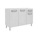 Ver imagem 2 de Balcão Gabinete de Pia Evidence Aço 120cm 3 Portas 1 Gaveta 7022 Branco - Bertolini