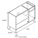 Ver imagem 3 de Balcão Gabinete de Pia Evidence Aço 120cm 3 Portas 1 Gaveta 7022 Branco - Bertolini