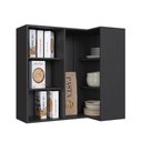 Ver imagem 2 de Armário Aéreo Cozinha 96 Cm Diamante 1 Porta Chumbo/titanio - Indékes