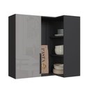 Ver imagem 1 de Armário Aéreo Cozinha 96 Cm Diamante 1 Porta Chumbo/titanio - Indékes