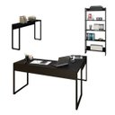 Ver imagem 1 de Conjunto Escritório 3 peças Mesa em L Estante e Aparador Studio Industrial M18 Preto – Mpozenato