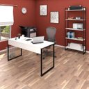Ver imagem 2 de Conjunto Escritório Mesa 150 e Estante Studio Industrial M18 Branco – Mpozenato