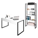 Ver imagem 1 de Conjunto Escritório Mesa 150 e Estante Studio Industrial M18 Branco – Mpozenato