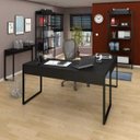 Ver imagem 2 de Conjunto Escritório Mesa em L Aparador e 2 Estantes Studio Industrial M18 Preto – Mpozenato