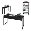 Ver imagem 1 de Conjunto Escritório Mesa 150 Aparador e Estante Studio Industrial M18 Preto - Mpozenato