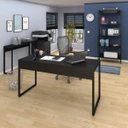 Ver imagem 2 de Conjunto Escritório Mesa 150 Aparador e Estante Studio Industrial M18 Preto - Mpozenato