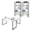 Ver imagem 1 de Conjunto Escritório 3 peças 1 Mesa em L e 2 Estantes Studio Industrial M18 Branco - Mpozenato