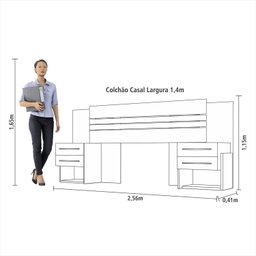 Cabeceira Extensível 2 Mesas de Apoio Plus Panan Móveis - 6 Cabeceira Extensível 2 Mesas de Apoio Plus Panan Móveis - 6