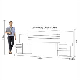 Cabeceira Extensível 2 Mesas de Apoio Plus Panan Móveis - 10 Cabeceira Extensível 2 Mesas de Apoio Plus Panan Móveis - 10