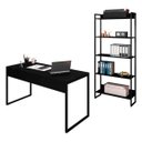 Ver imagem 1 de Conjunto Escritório Mesa 150 e Estante Studio Industrial M18 Preto - Mpozenato