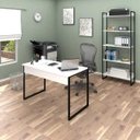 Ver imagem 2 de Conjunto Escritório Mesa 120 e Estante Studio Industrial M18 Branco – Mpozenato
