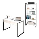 Ver imagem 1 de Conjunto Escritório Mesa 120 e Estante Studio Industrial M18 Branco – Mpozenato