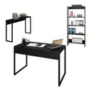 Ver imagem 1 de Conjunto Escritório Mesa 120 Aparador e Estante Studio Industrial M18 Preto - Mpozenato