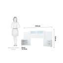 Ver imagem 3 de Cabeceira Extensível em MDF 4 Prateleiras 2 Espelhos Mila Branco