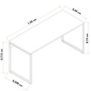 Ver imagem 4 de Kit 2 Escrivaninhas Mesas de Escritório Studio Industrial 150 M18 Branco - Mpozenato